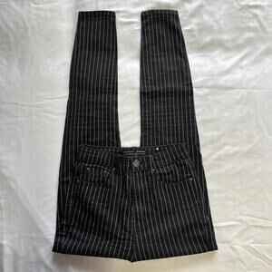Stradivarius black white pinstripe super high waist trousers slim fit Size US 2